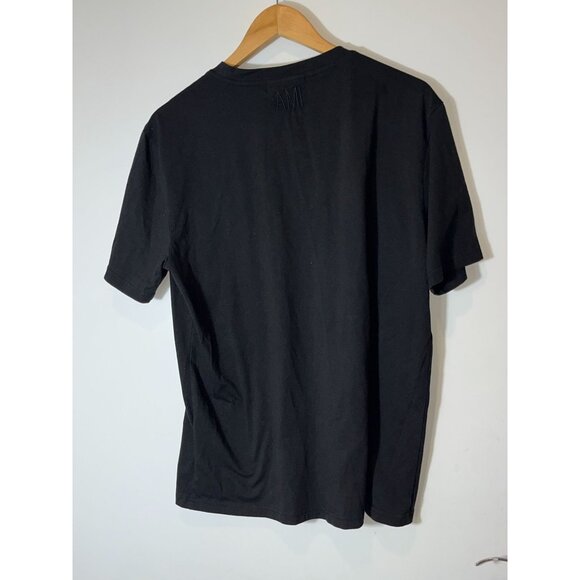 AMI  Black Big Ami Logo Crewneck  T Shirt Men  Black  size  XXL - Picture 9 of 9